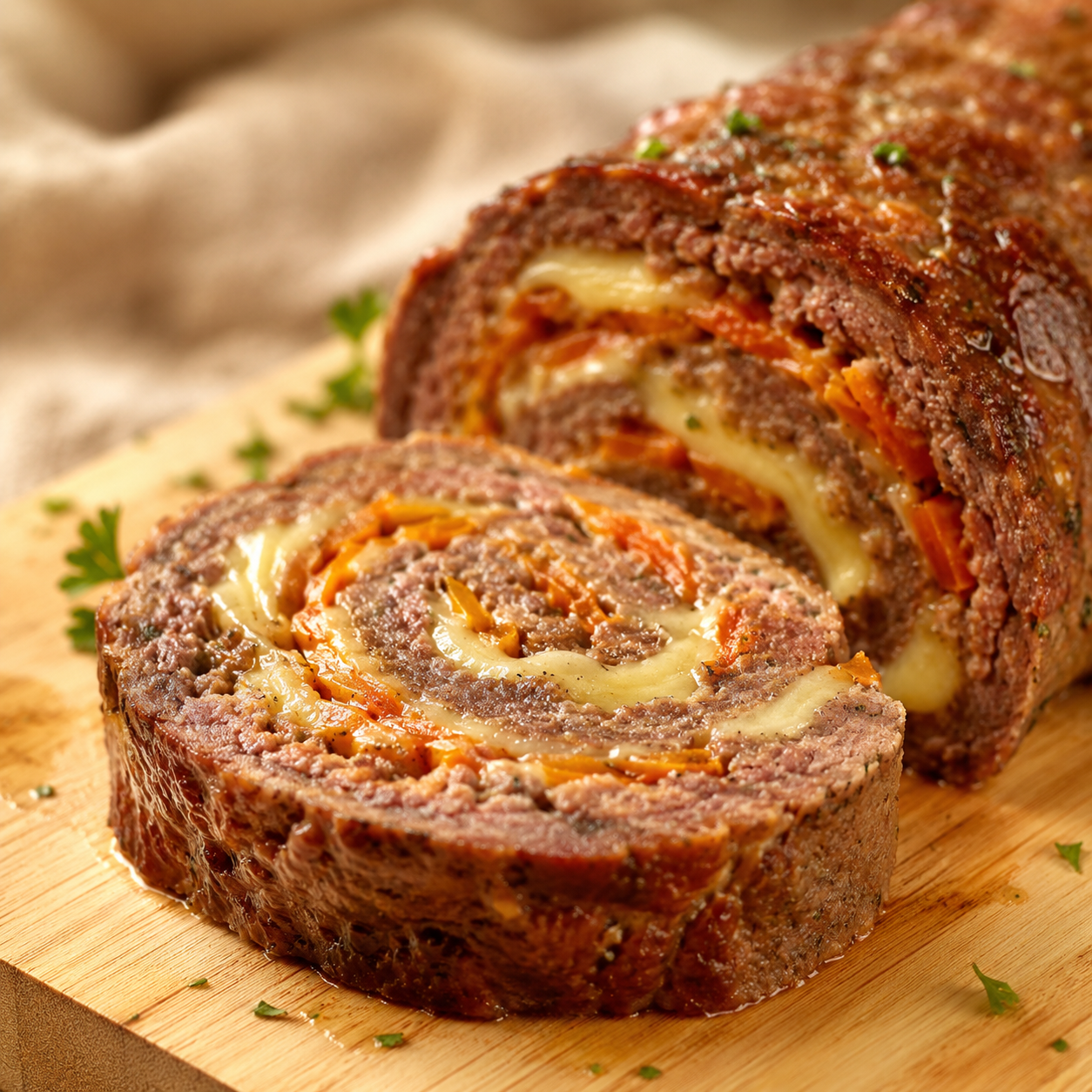 Rocambole de Carne Moída Recheado